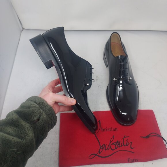 Christian Louboutin MENS Chambeliss Patent Leather Derby Shoe - Picture 1 of 12